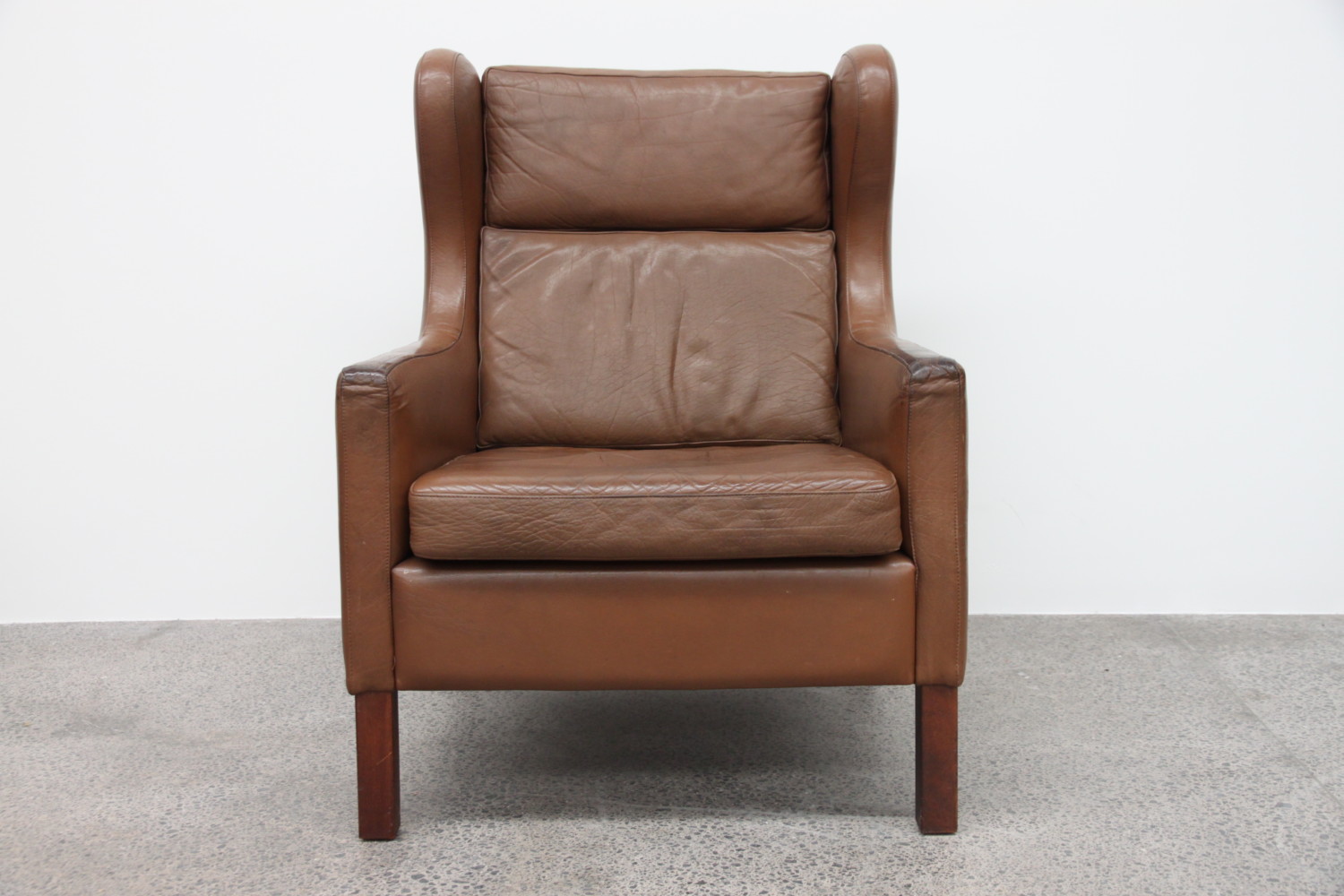 Brown Leather High back Armchair - The Vintage Shop