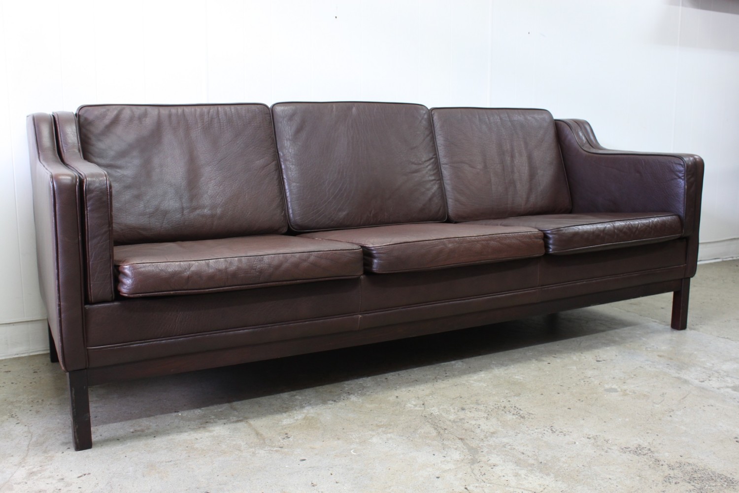 Dark Brown 3 Seater Leather Sofa