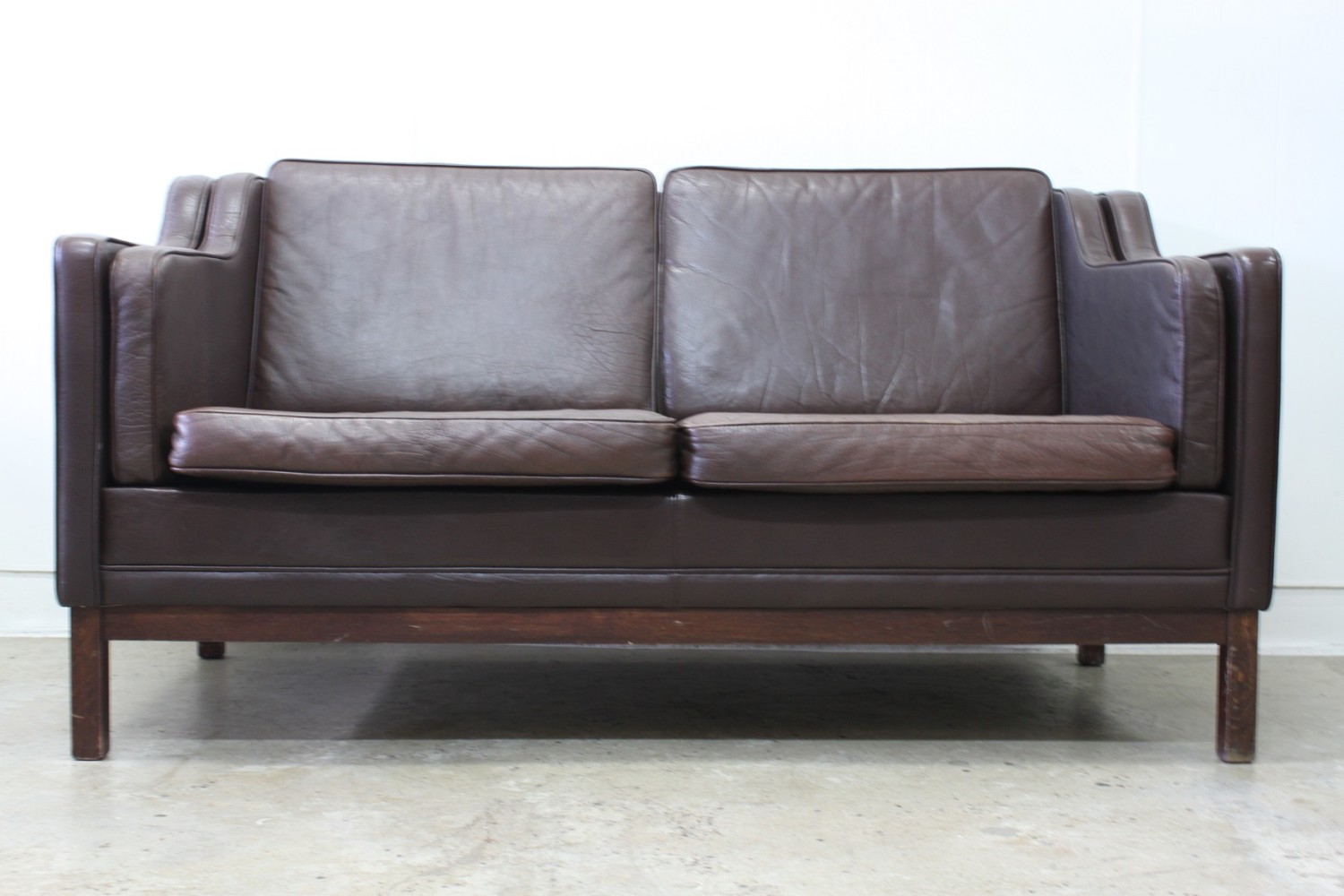 Dark Brown 2 Seater Leather Sofa