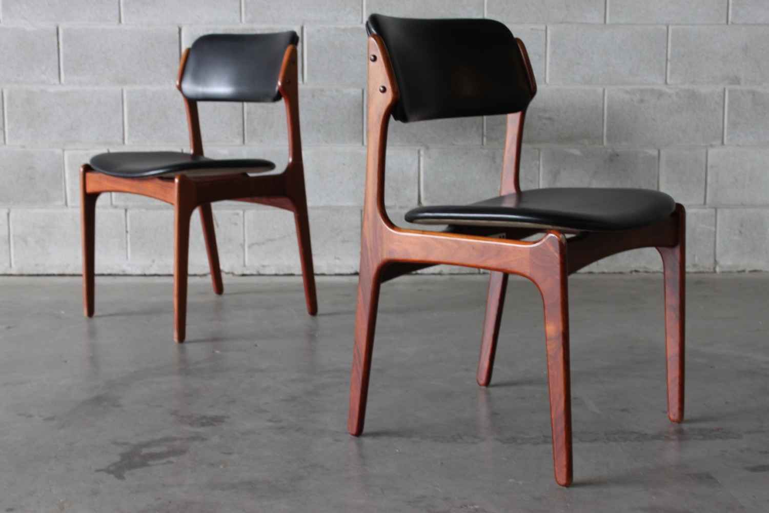 Erik Buch Dining Chairs in Leather