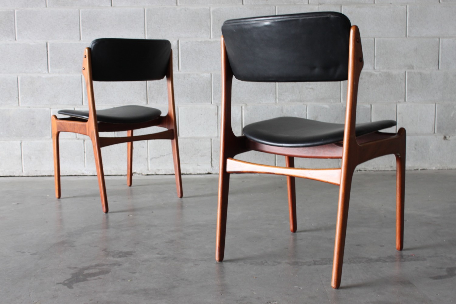 Erik Buch Dining Chairs in Leather