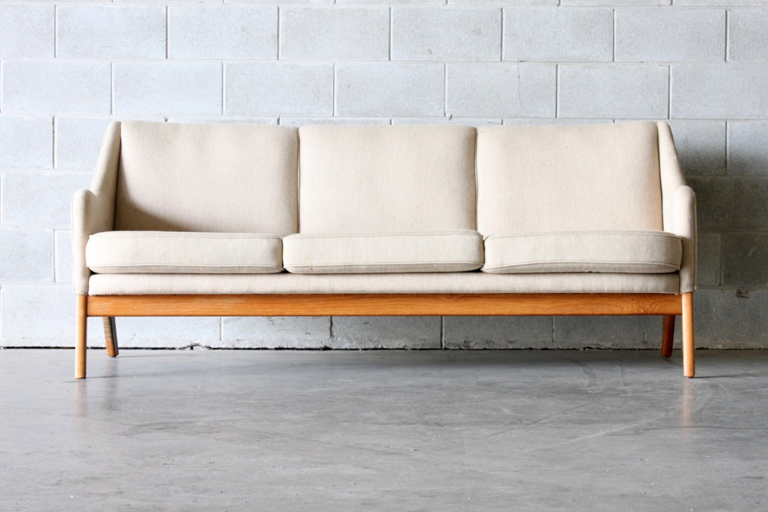 Danish Cream Wool Sofa