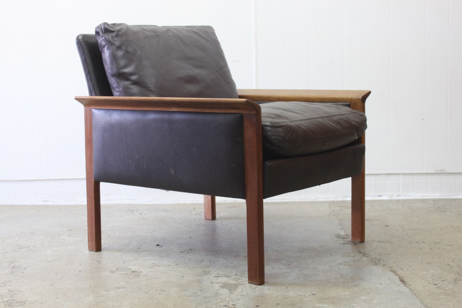 Leather Arm Chairs by Hans Olsen