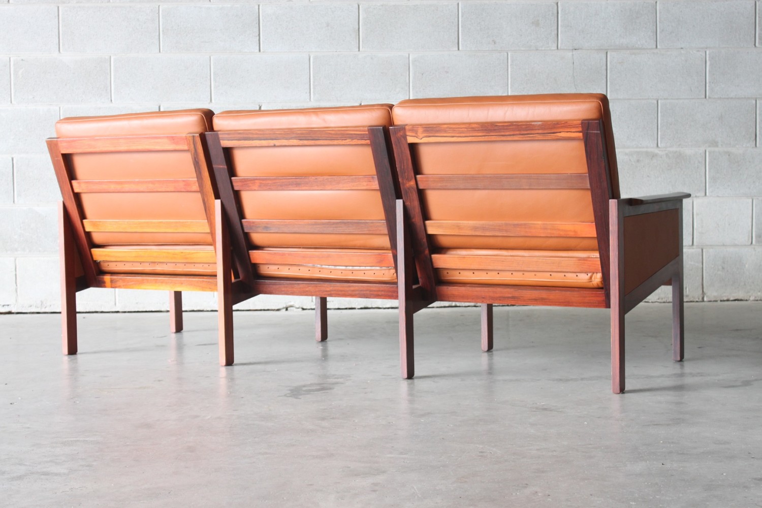 Tan Leather Sofa by Illum WikkelsØ