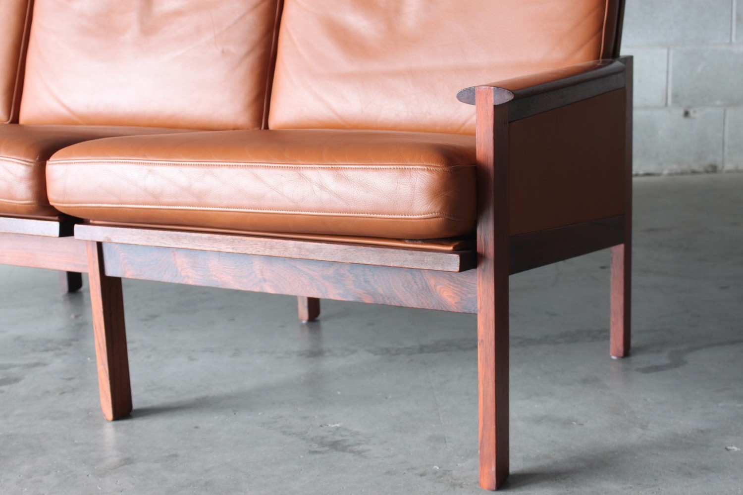 Tan Leather Sofa by Illum WikkelsØ