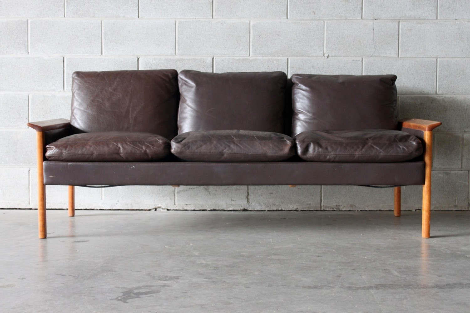 Leather Sofa by Hans Olsen