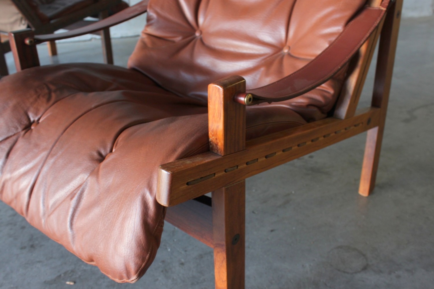 Pair of Leather Safari Chairs