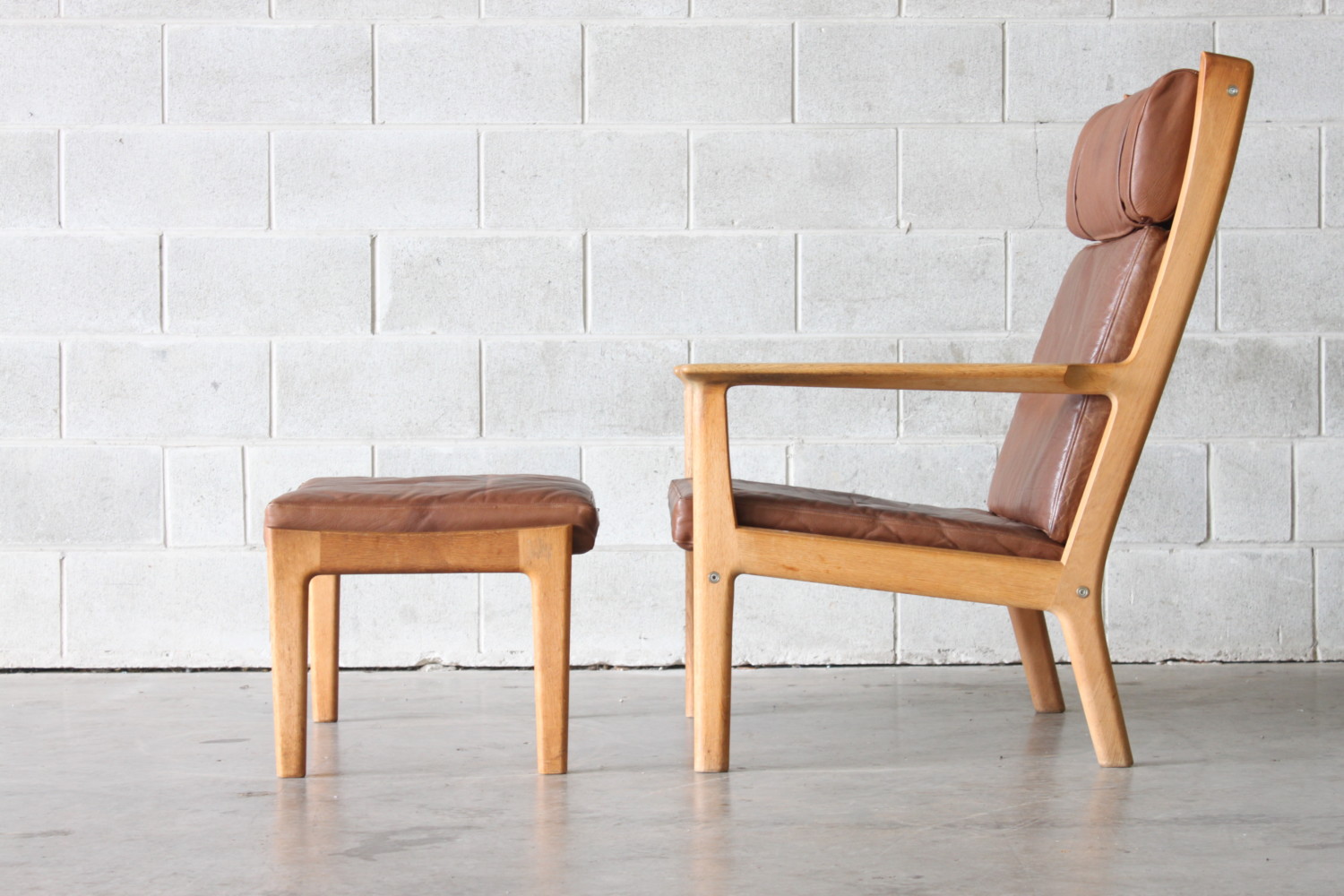 Armchair + Footstool by Hans Wegner