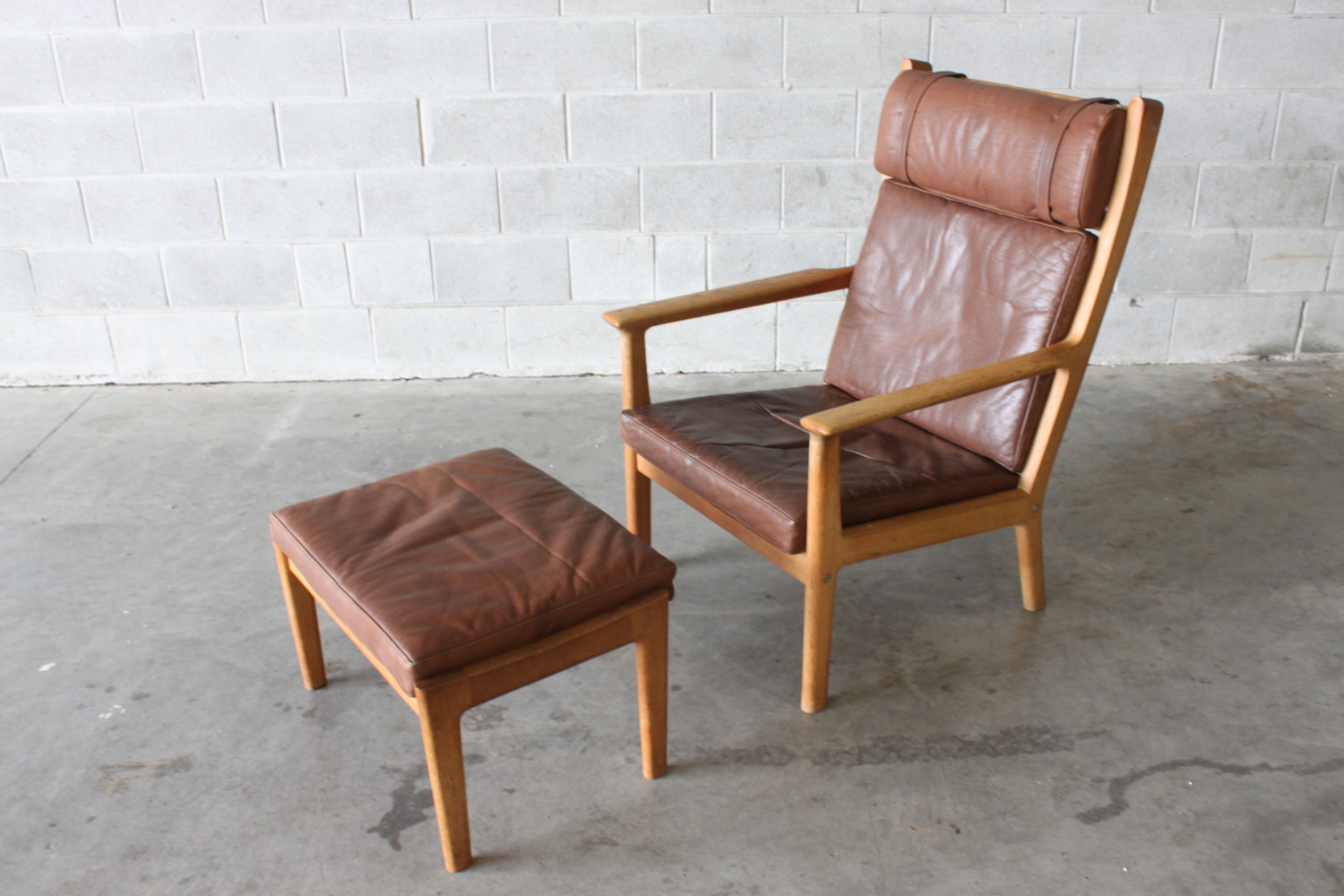 Armchair + Footstool by Hans Wegner