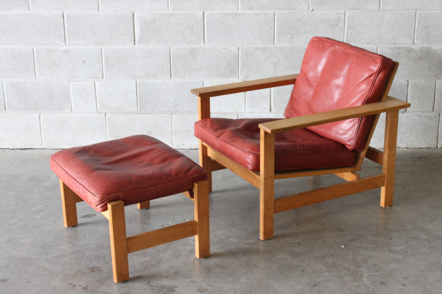 Oak Armchair + Footstool