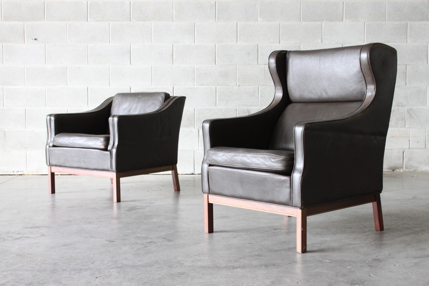 Pair of leather Armchairs