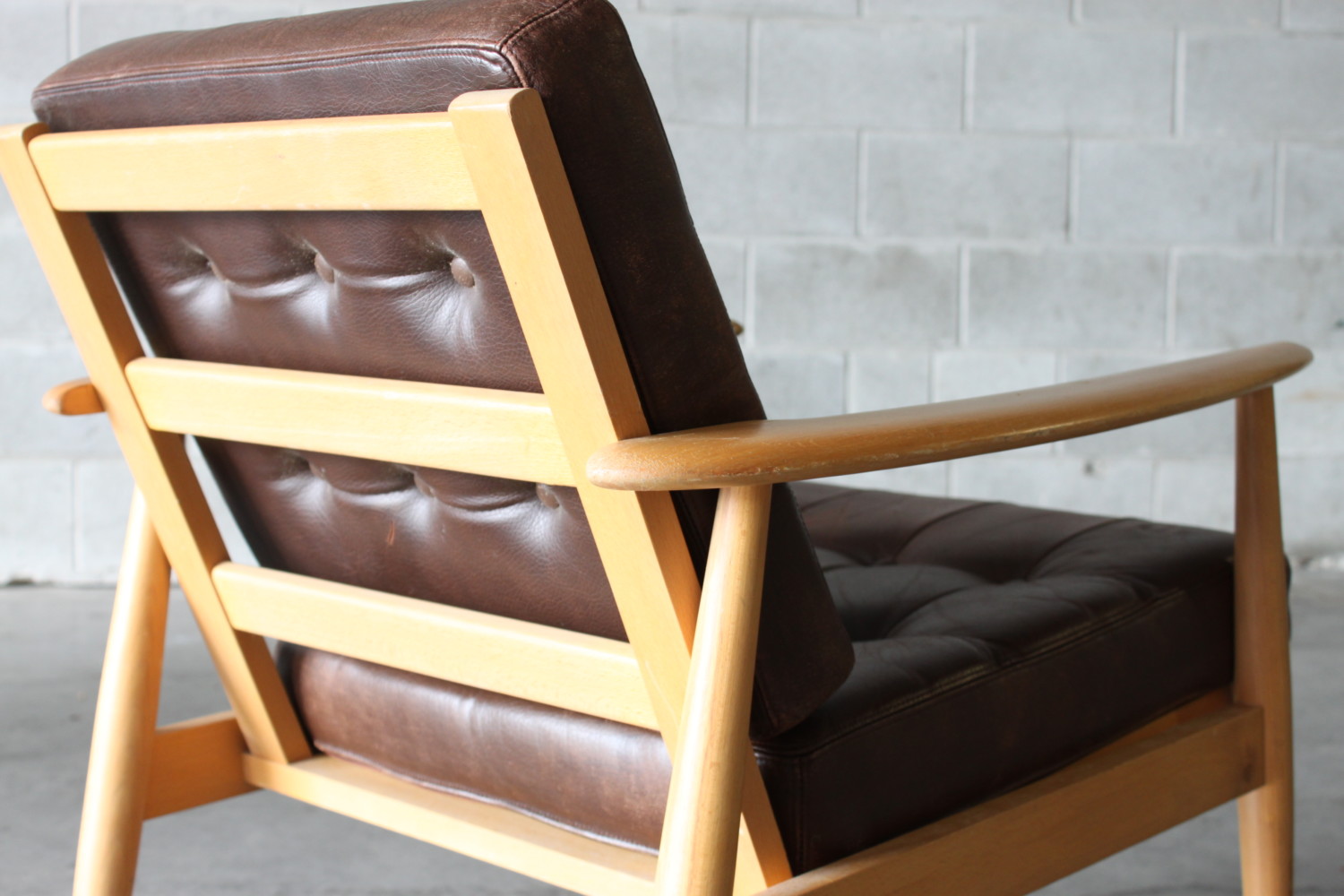Beech + Leather Armchairs