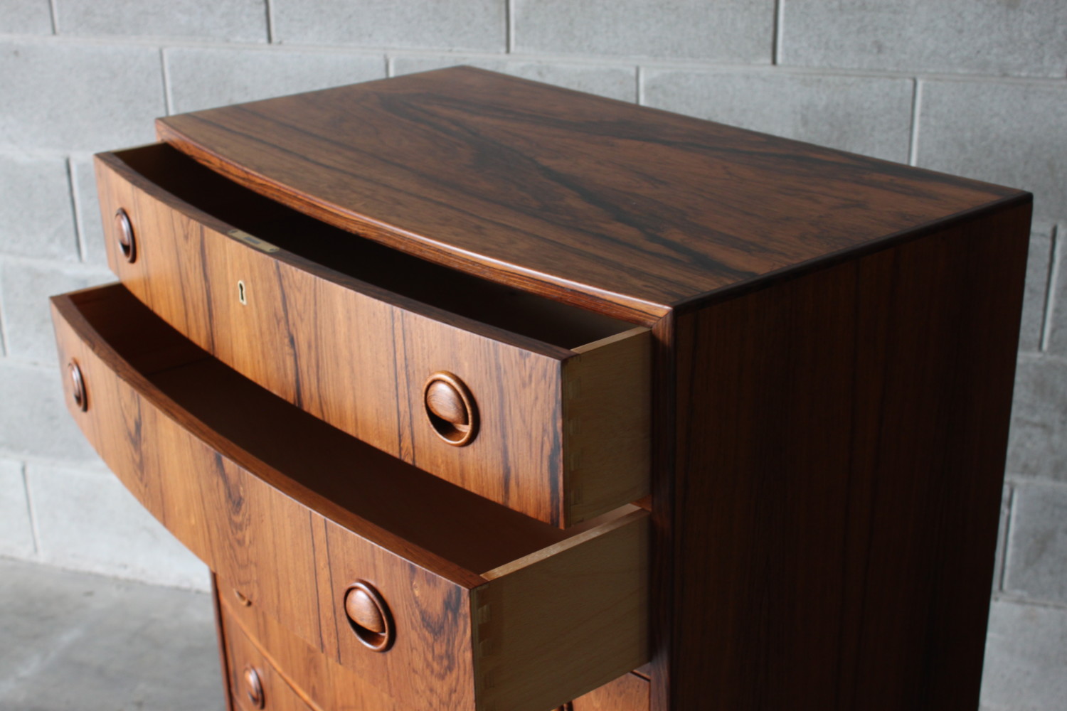 Bow Front Rosewood Tallboy