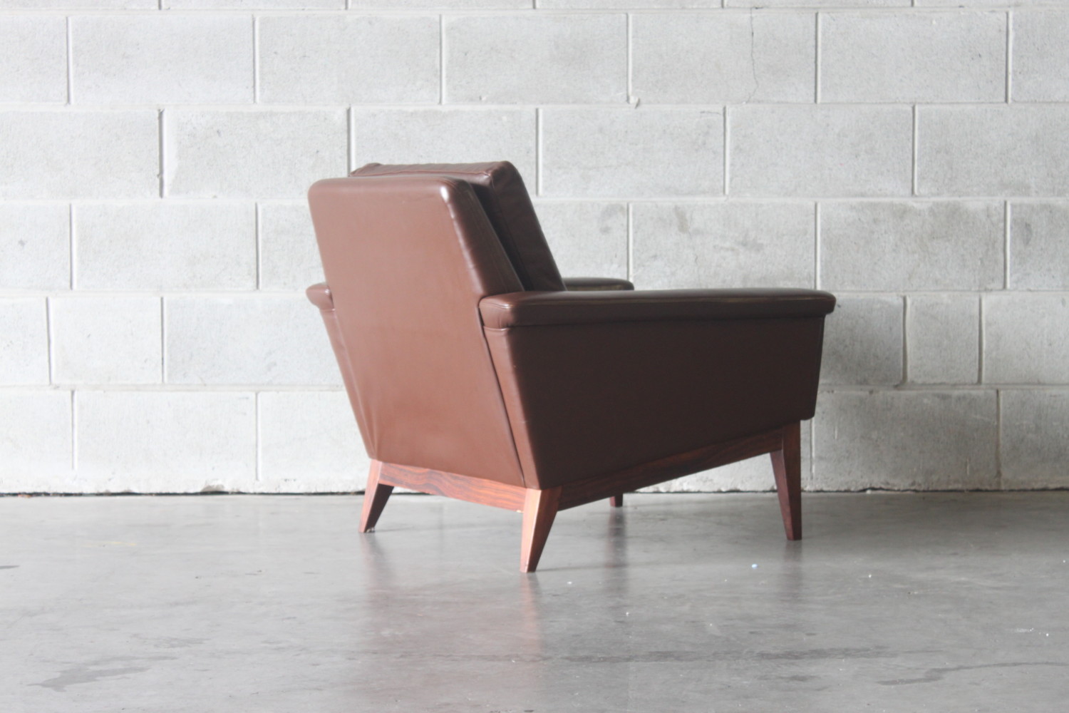Leather  & Rosewood Armchair