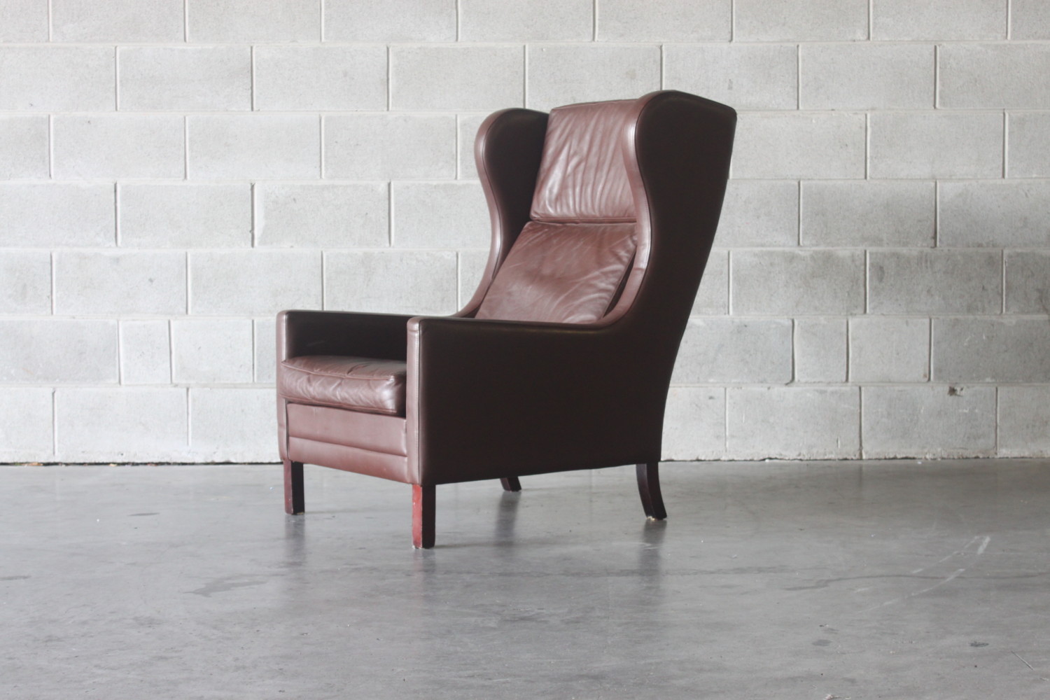 Brown Leather Wingback Armchair