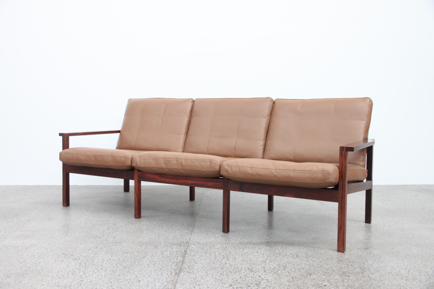 Rosewood & Leather Sofa