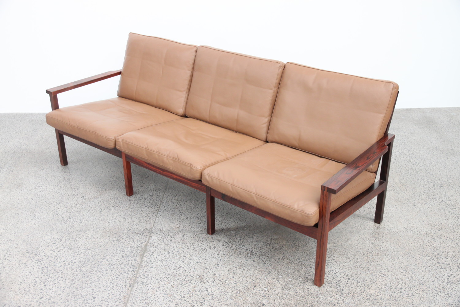 Rosewood & Leather Sofa