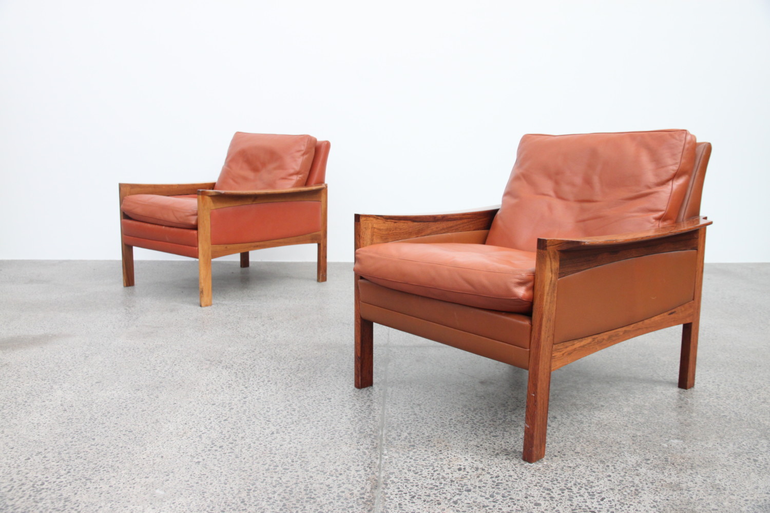 Leather Armchairs by Arne Wahl Iversen