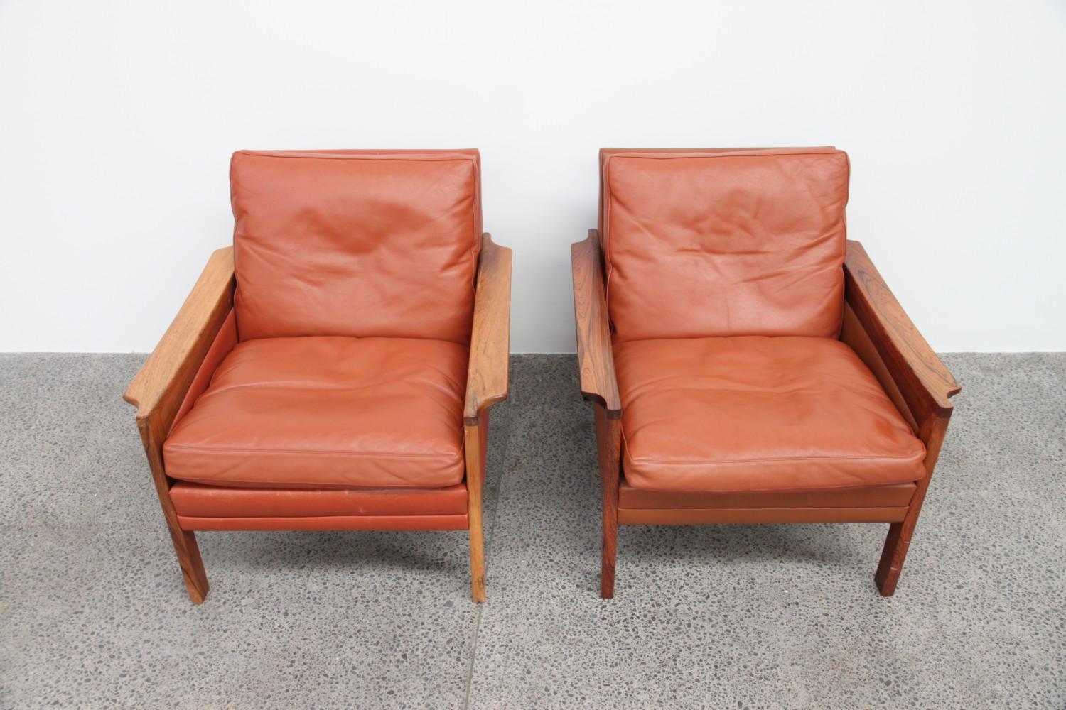 Leather Armchairs by Arne Wahl Iversen
