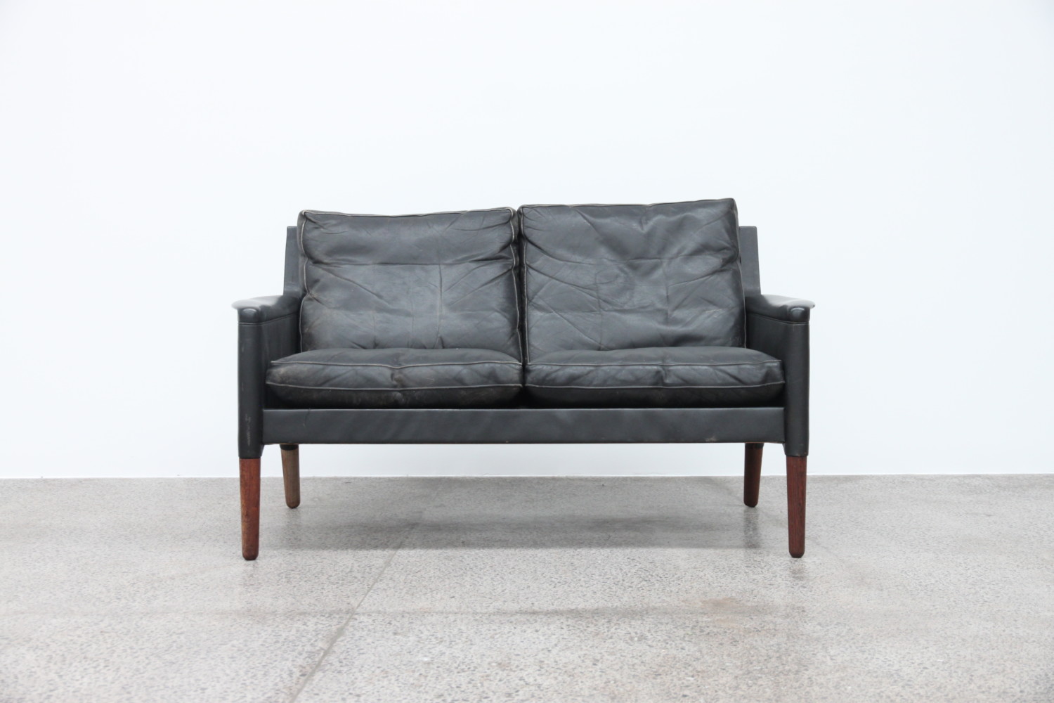 Rosewood Two Seater Leather Sofa
