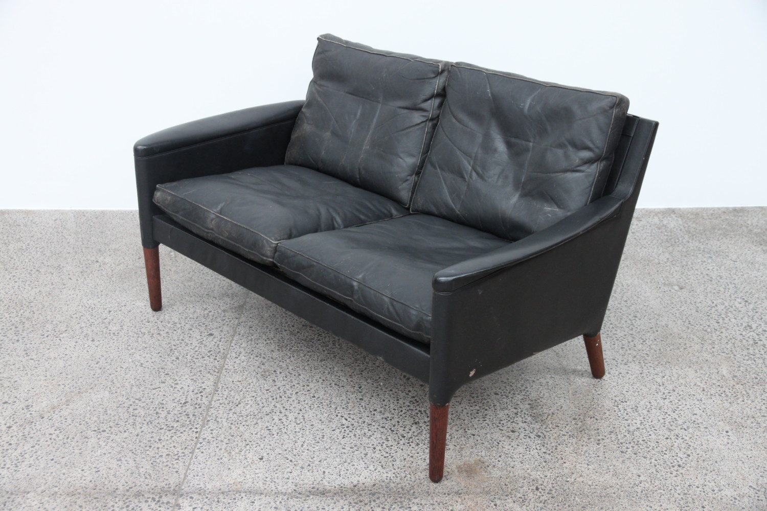 Rosewood Two Seater Leather Sofa