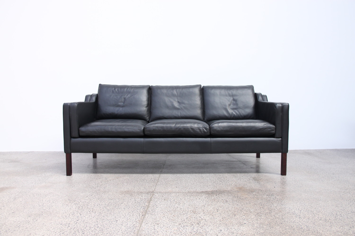 Black Leather Stouby Sofa