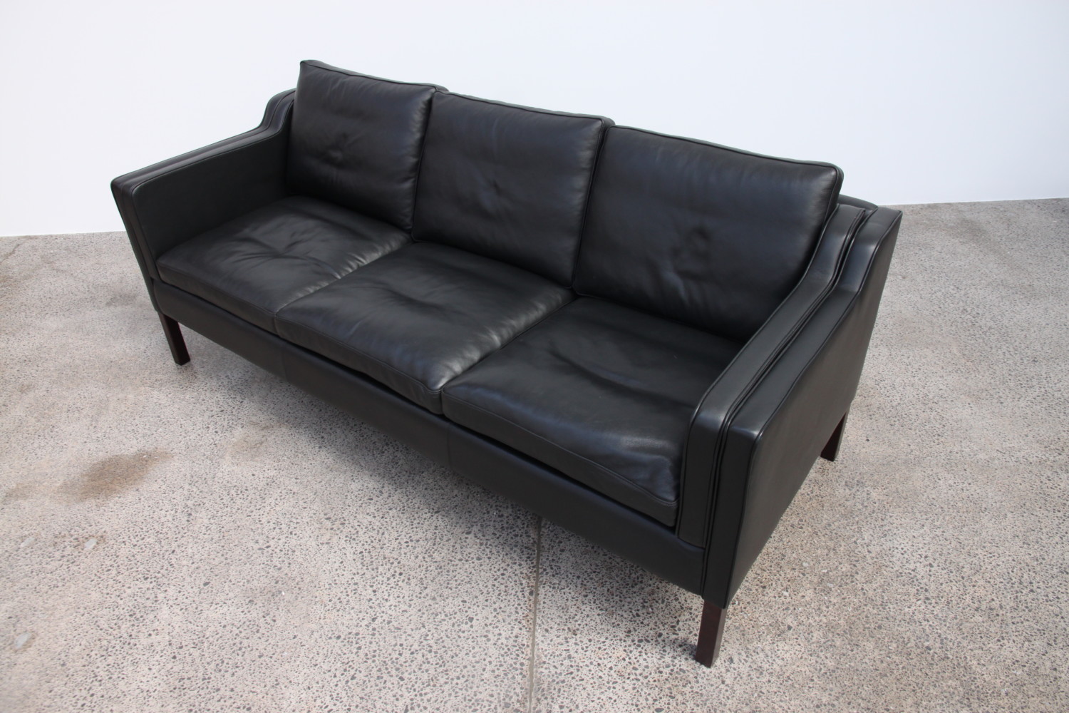 Black Leather Stouby Sofa