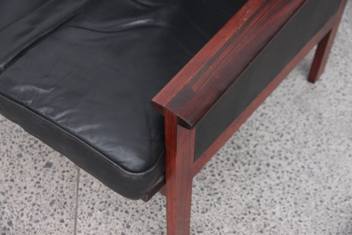 Rosewood & Leather Armchair by Illum Wikkelso