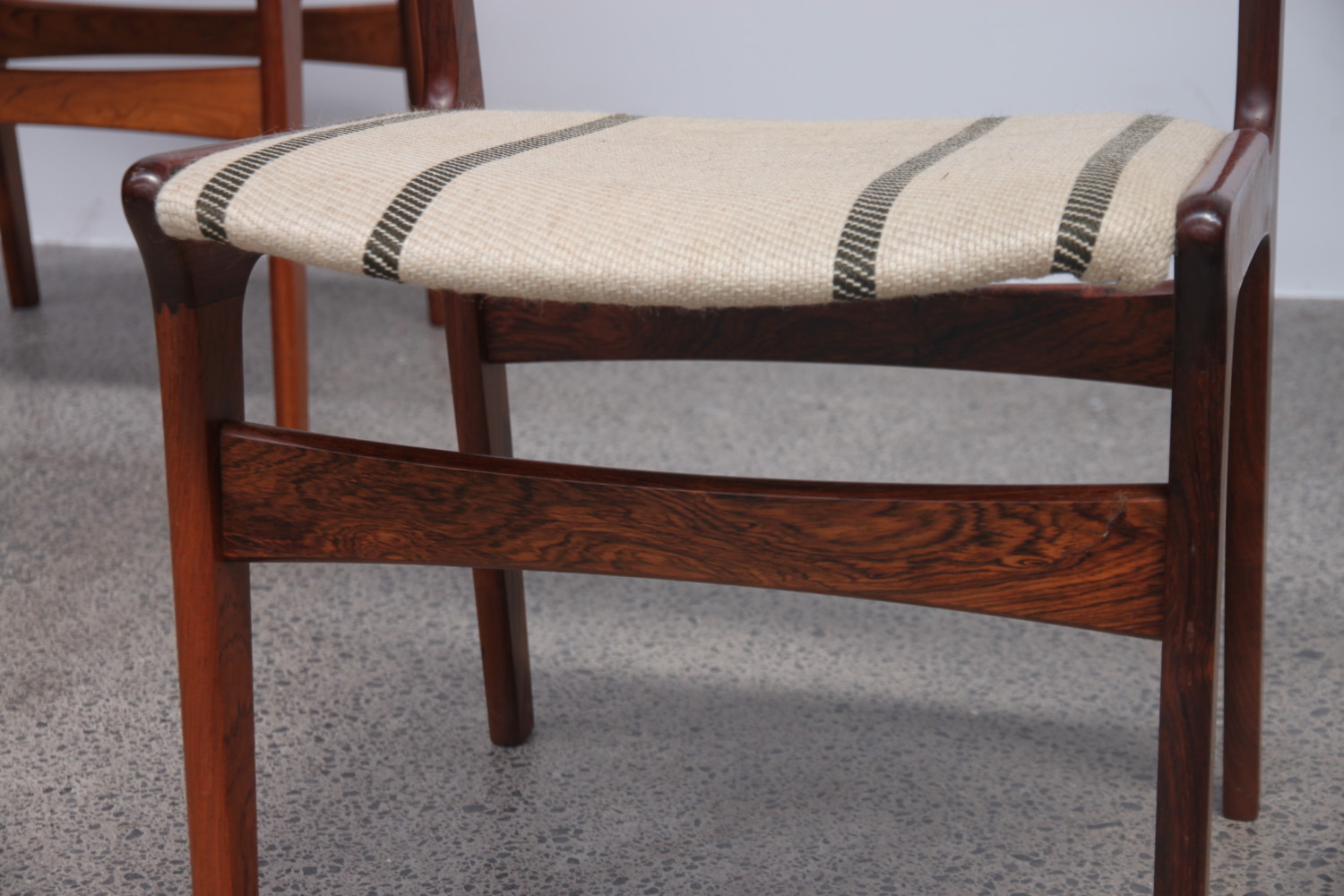 Rosewood & Wool Dining Chairs