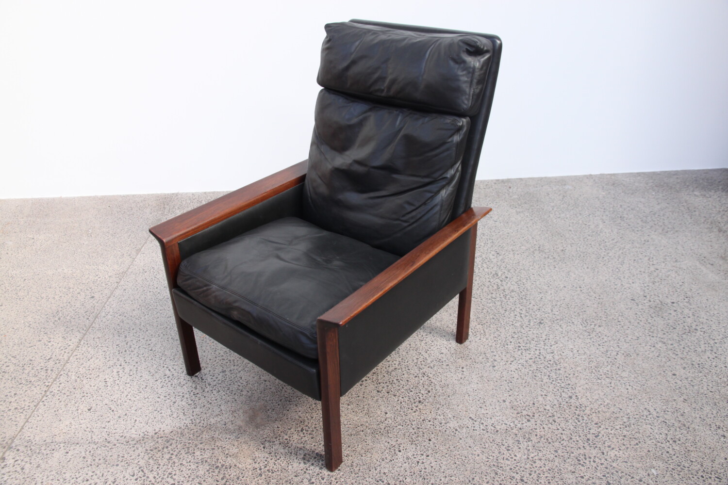 Leather High Back Armchair