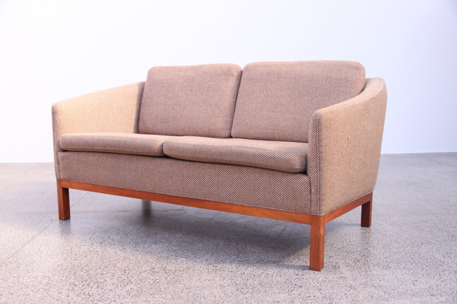Rosewood and Wool Sofa by Illum Wikkelso