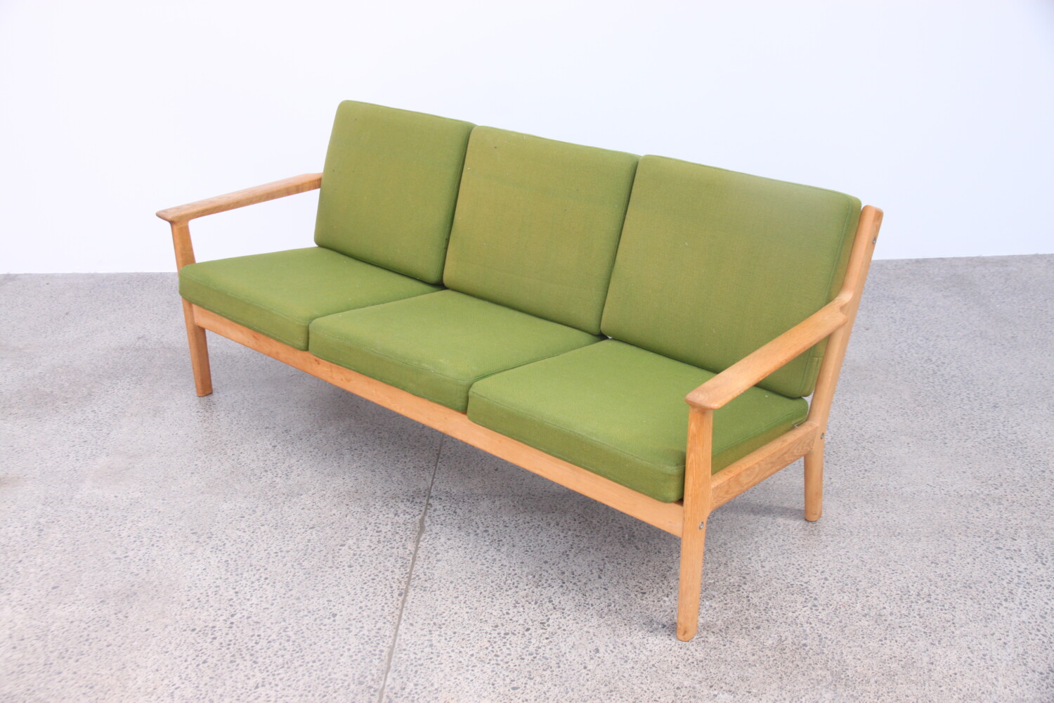 Oak and Wool Sofa by Hans Wegner