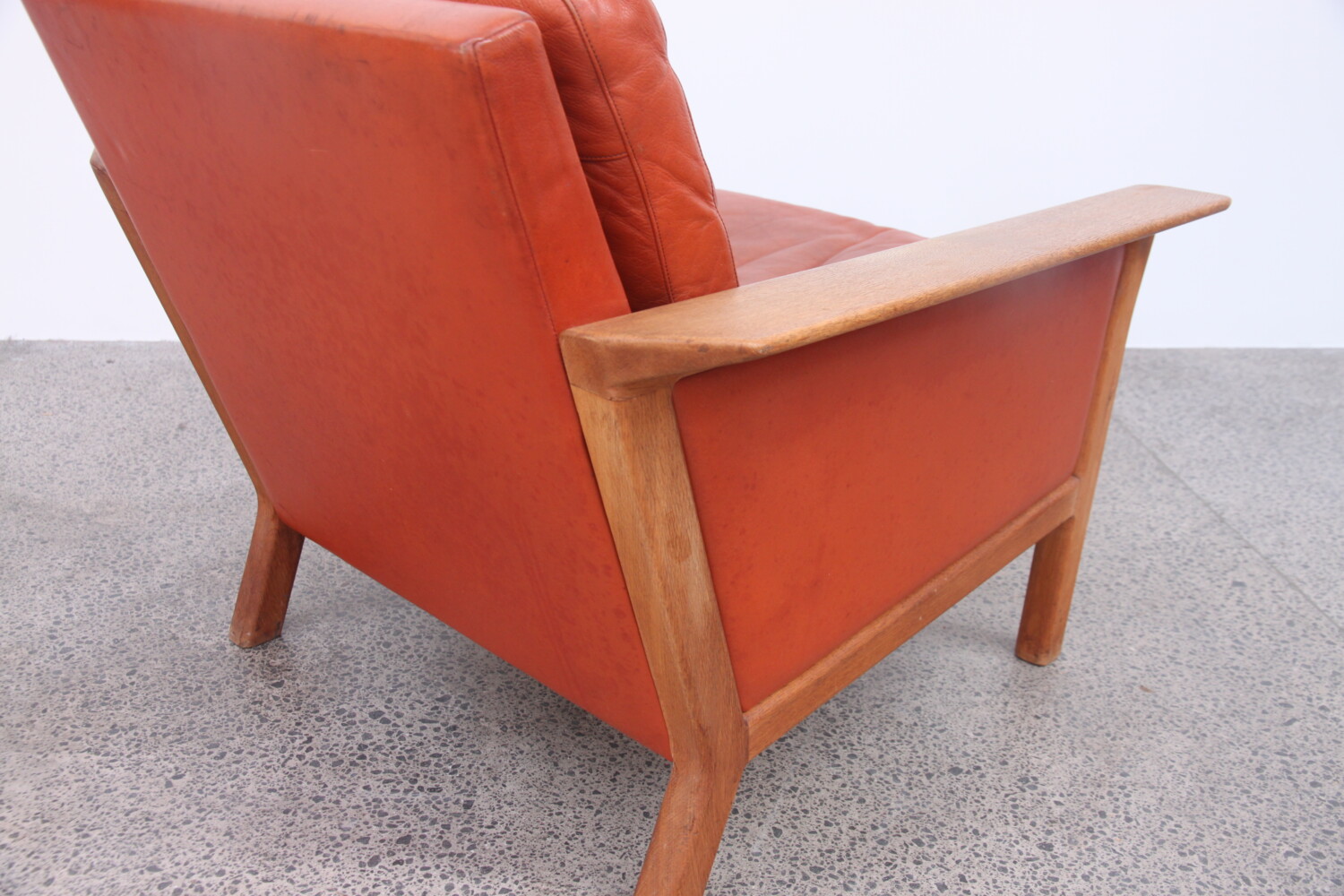 Oak and Leather Armchairs