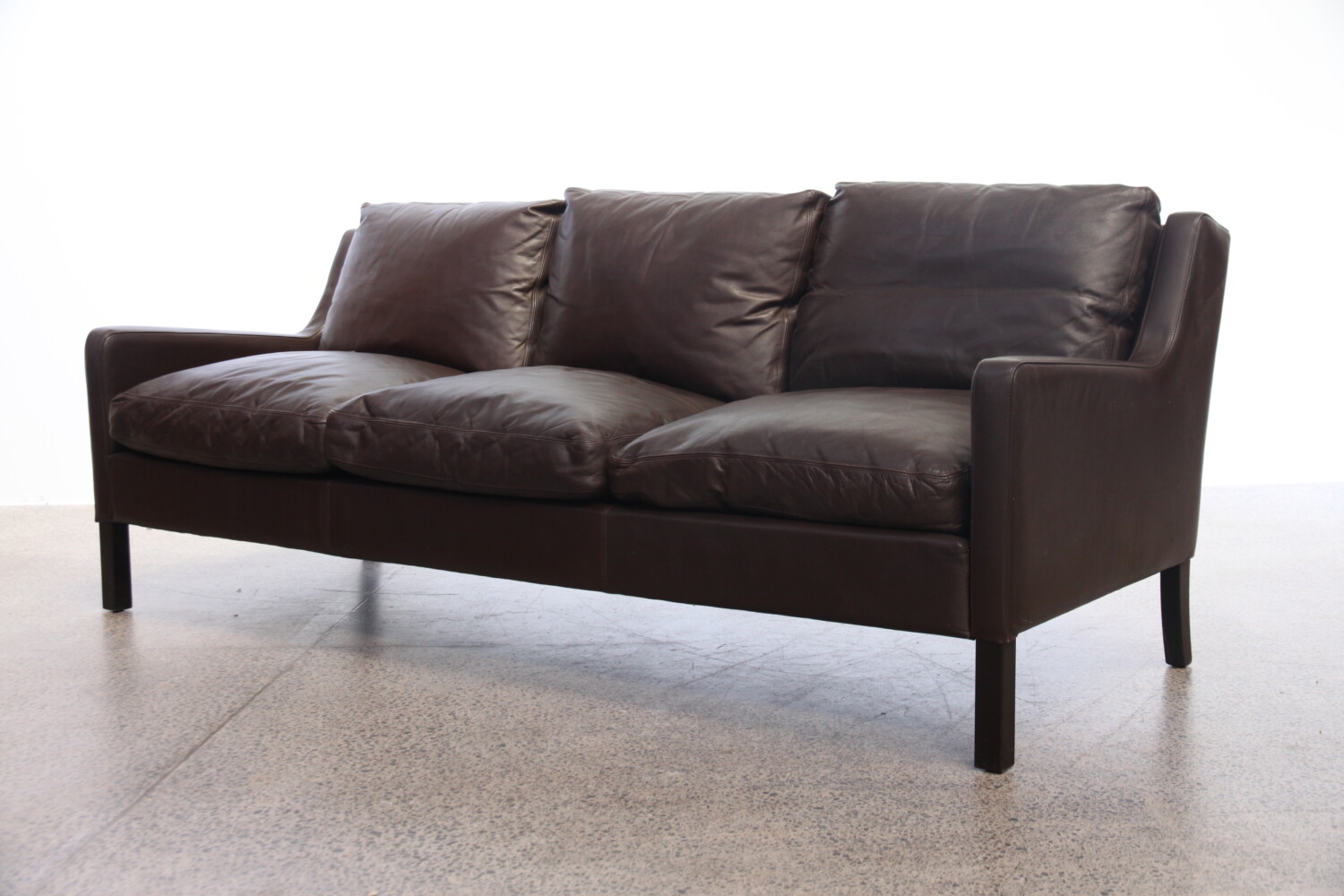 Pair Of Brown Leather Sofa