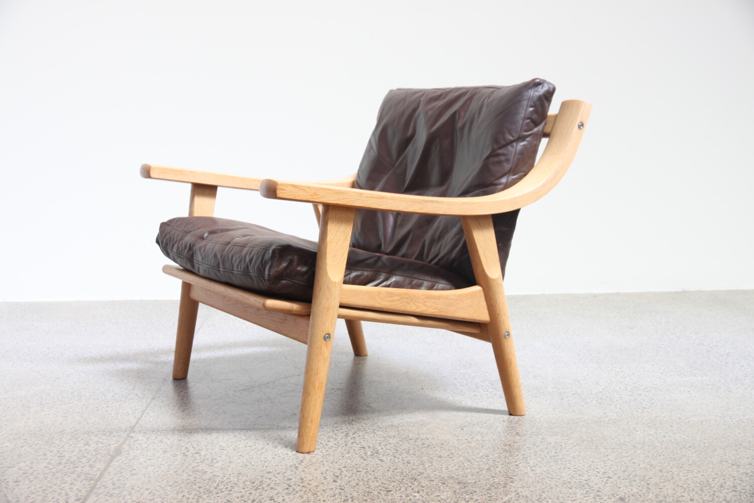 Leather & Oak Armchair by Hans Wegner