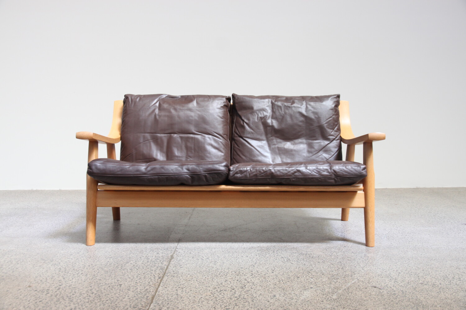 Leather & Oak Sofa by Hans Wegner
