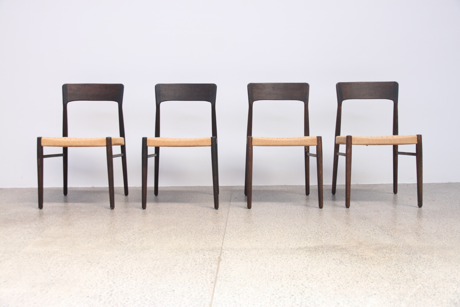 Danish Dining Chairs With Papercord