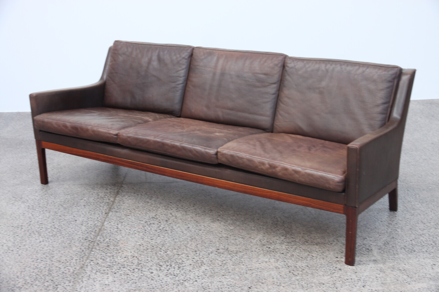 Brown Leather Sofa by Kai Lyngfeldt Larsen