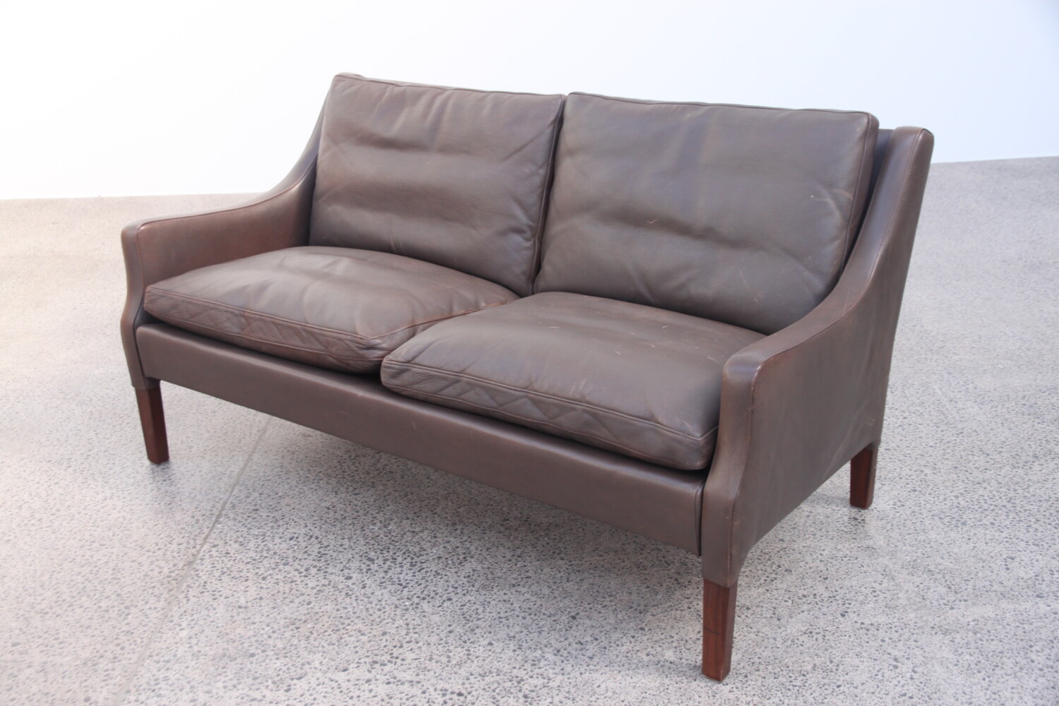 Brown Leather 2 Seater Sofa