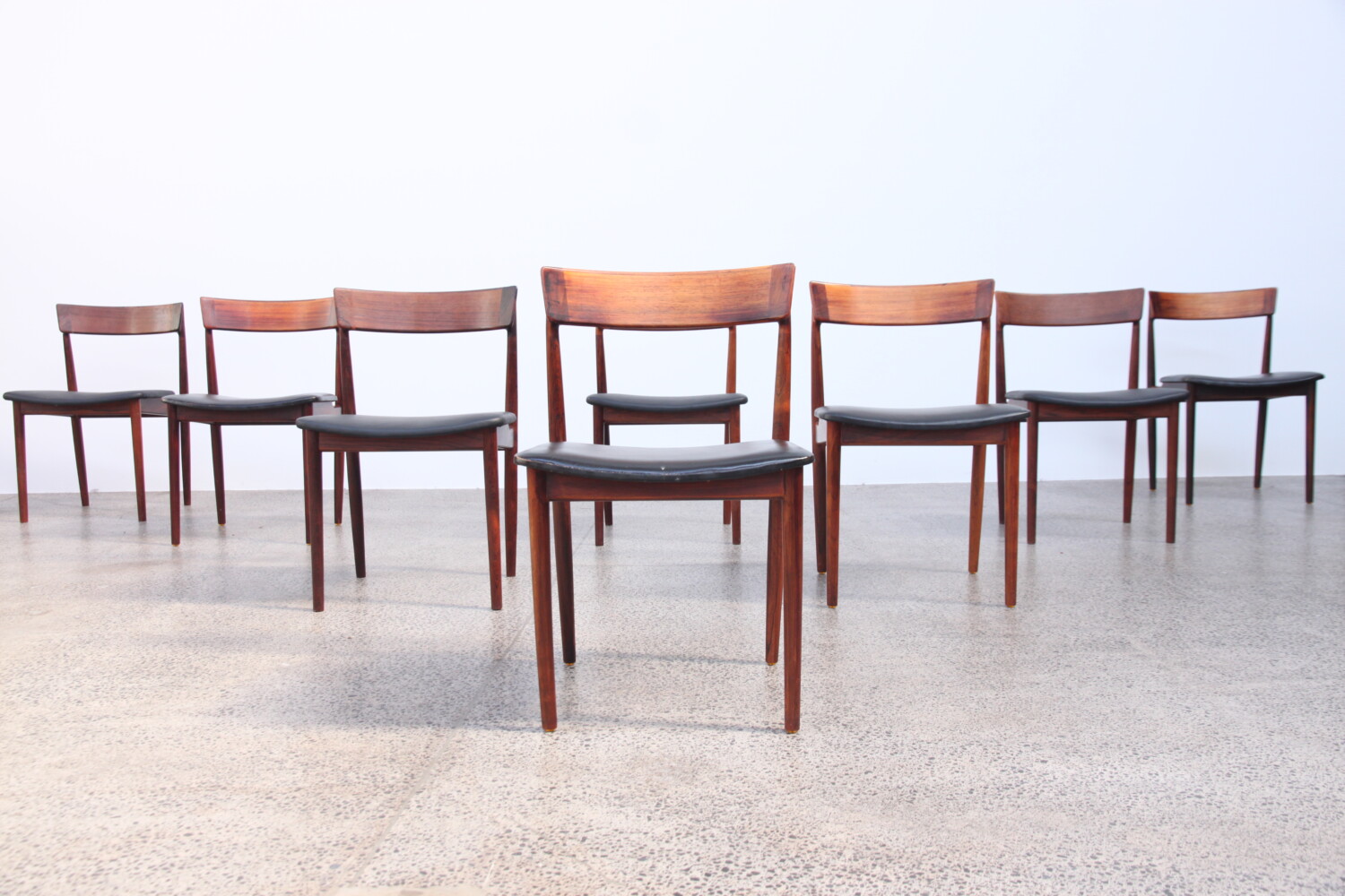 Rosewood and Leather Dining Chairs by Rosengren Hansen