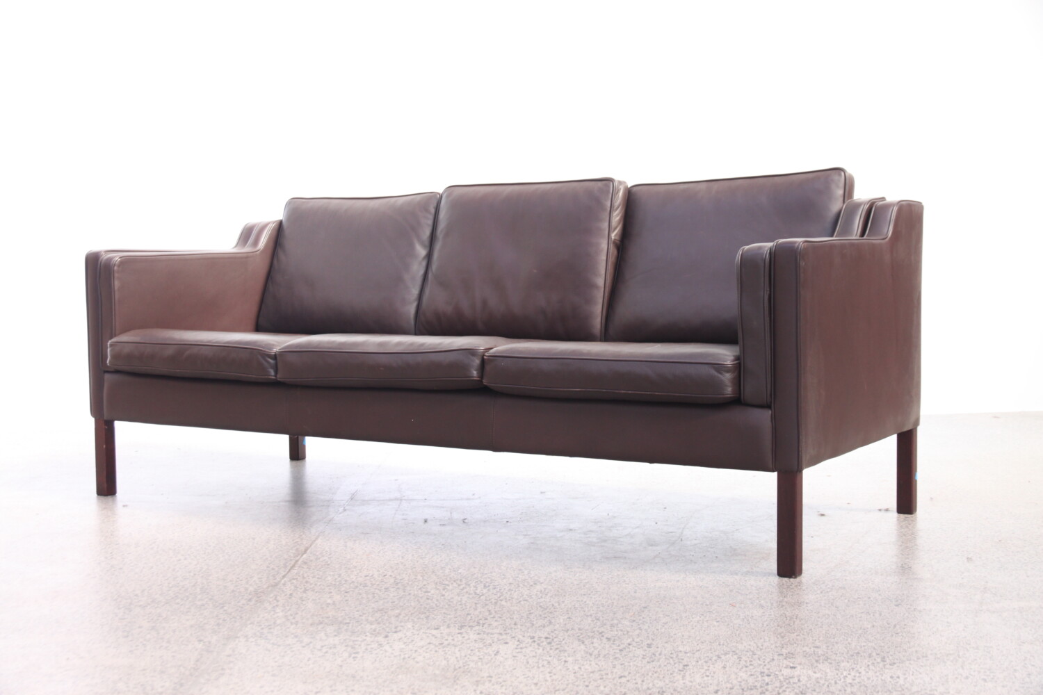 Brown Leather Three Seater by Stouby