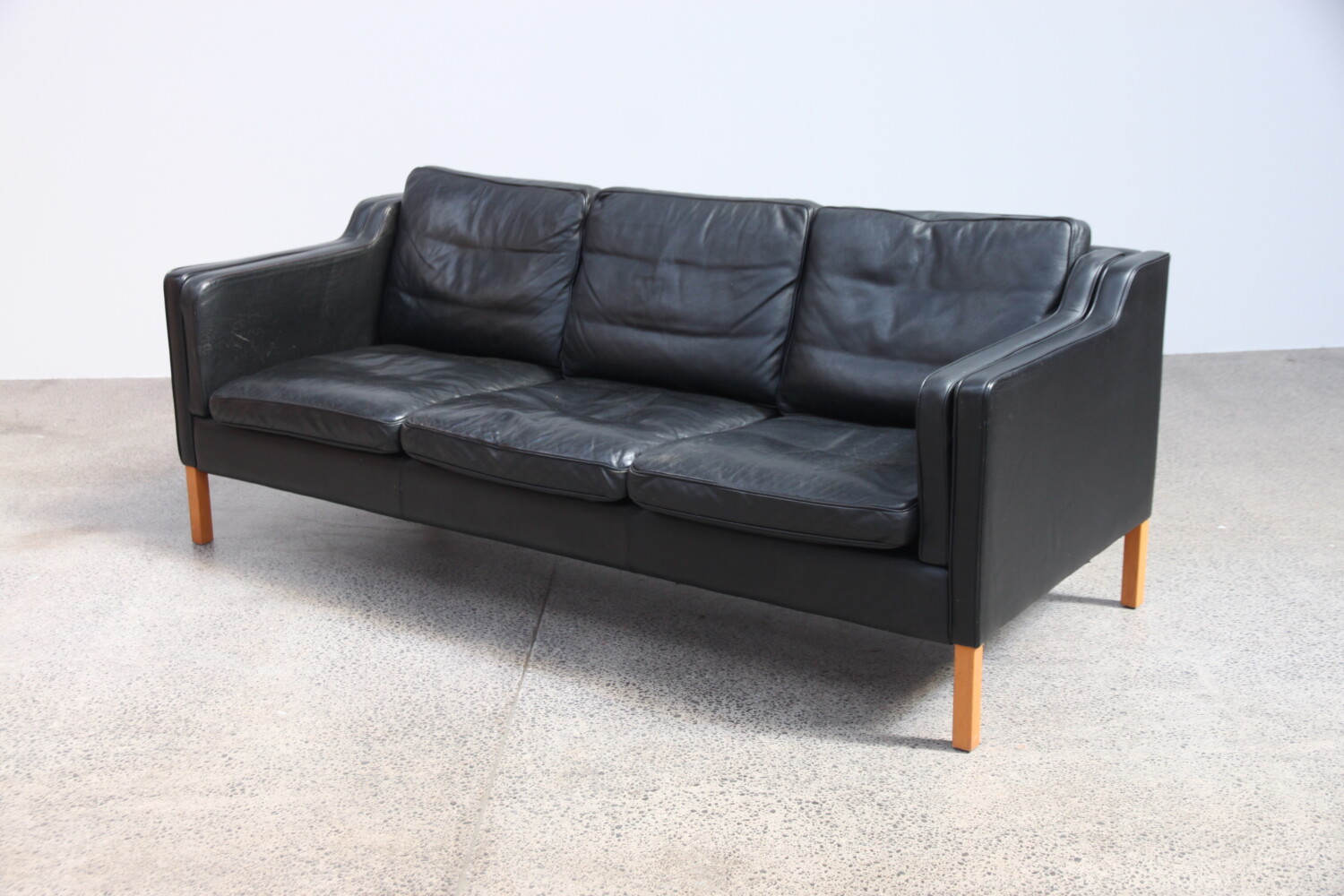 Black Three Seater Sofa by Stouby