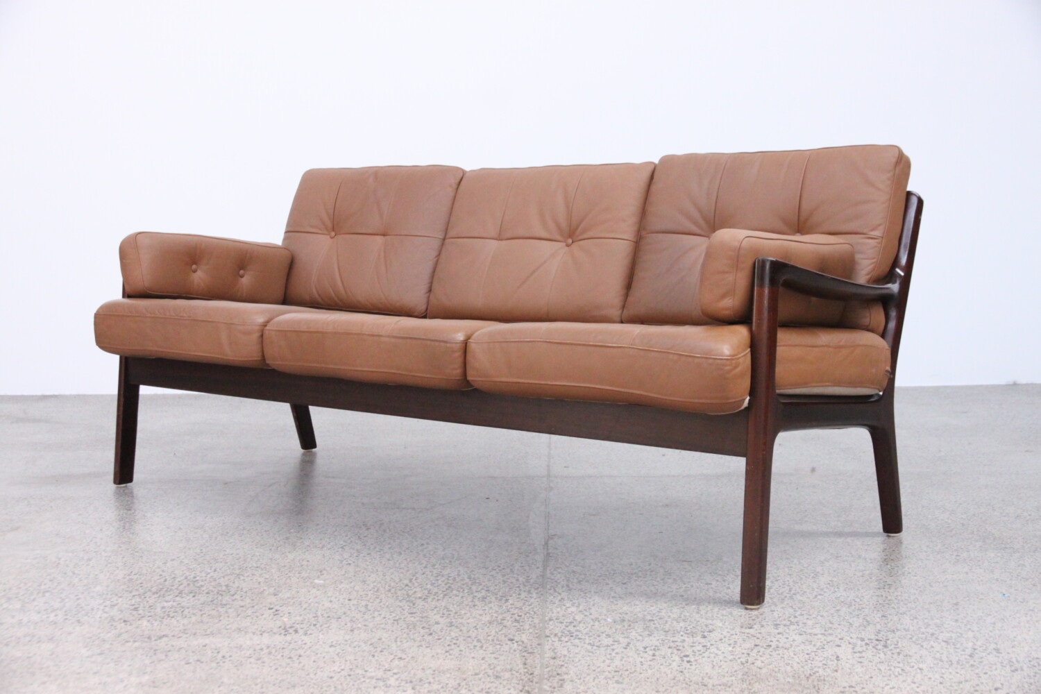 Leather Sofa by Ole Wanscher