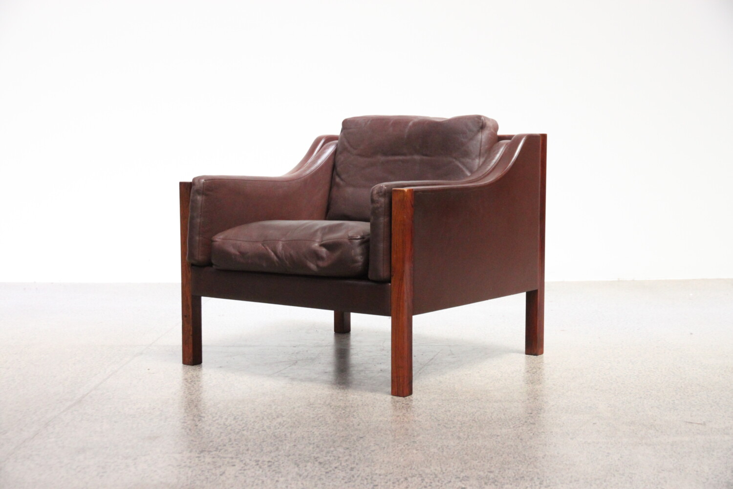 Leather & Rosewood Chair by Poul Volther