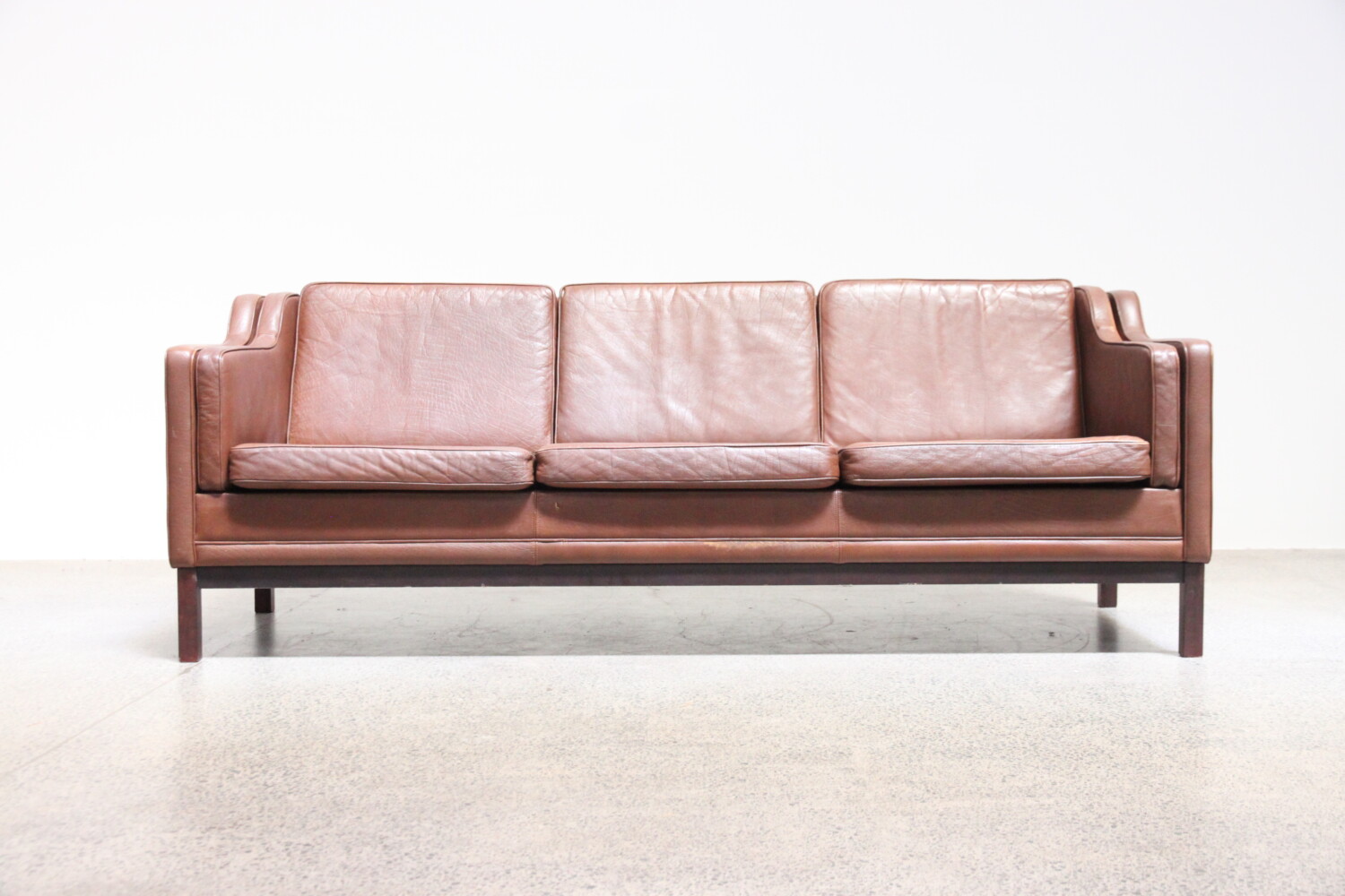 Three Seater Leather Sofa by Mogens Hansen