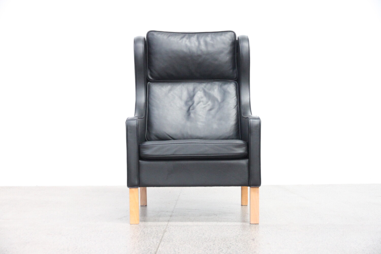 Black Leather Highback Armchair