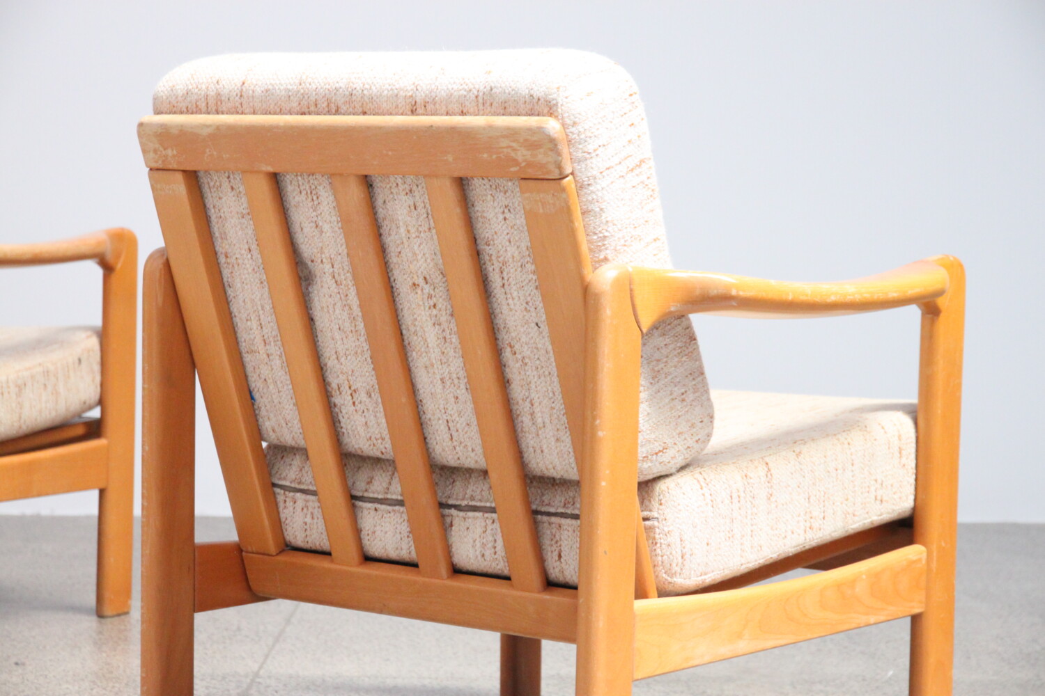 Pair of Beech Armchairs sold