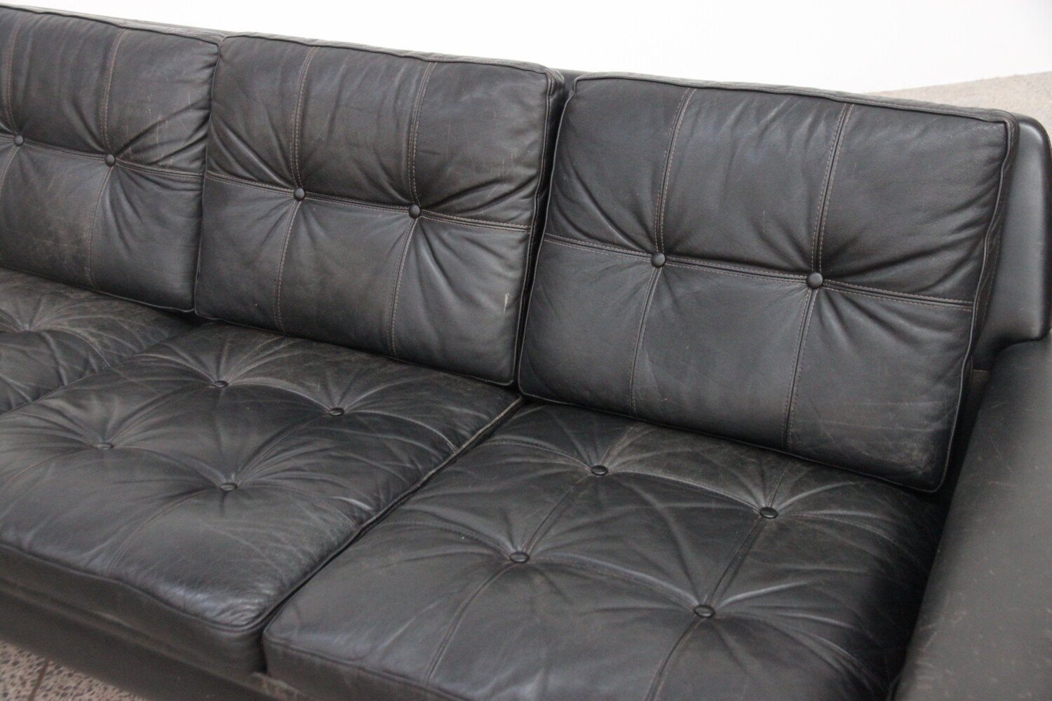 Black Leather Sofa by Skipper Mobler