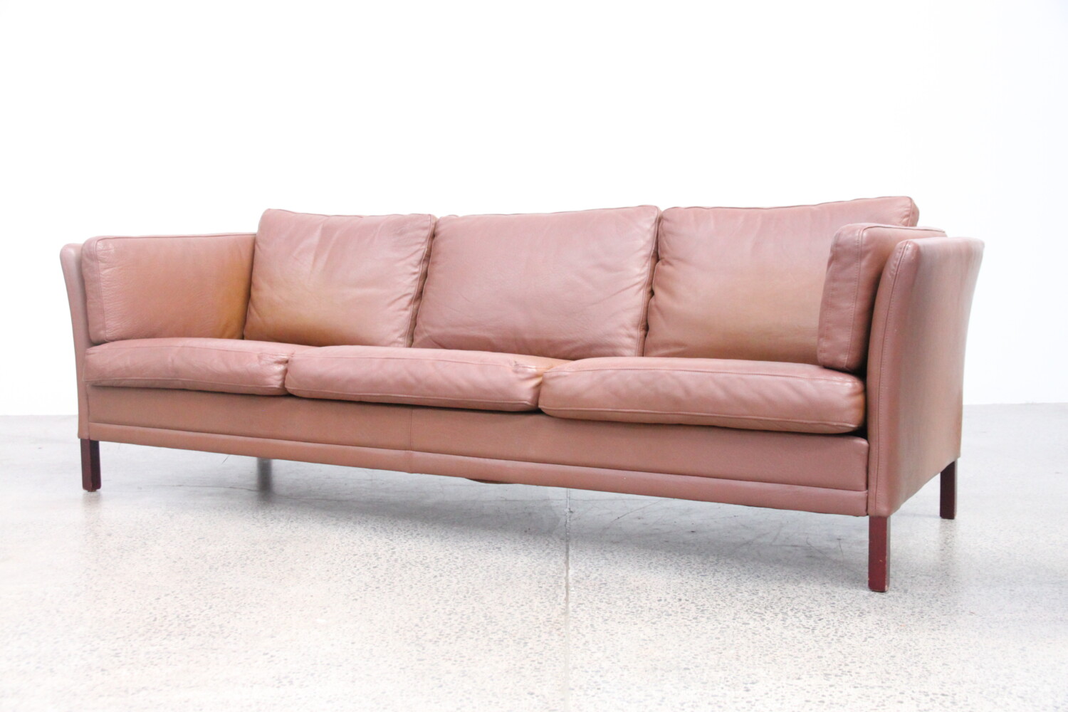 Brown Danish Leather Sofa