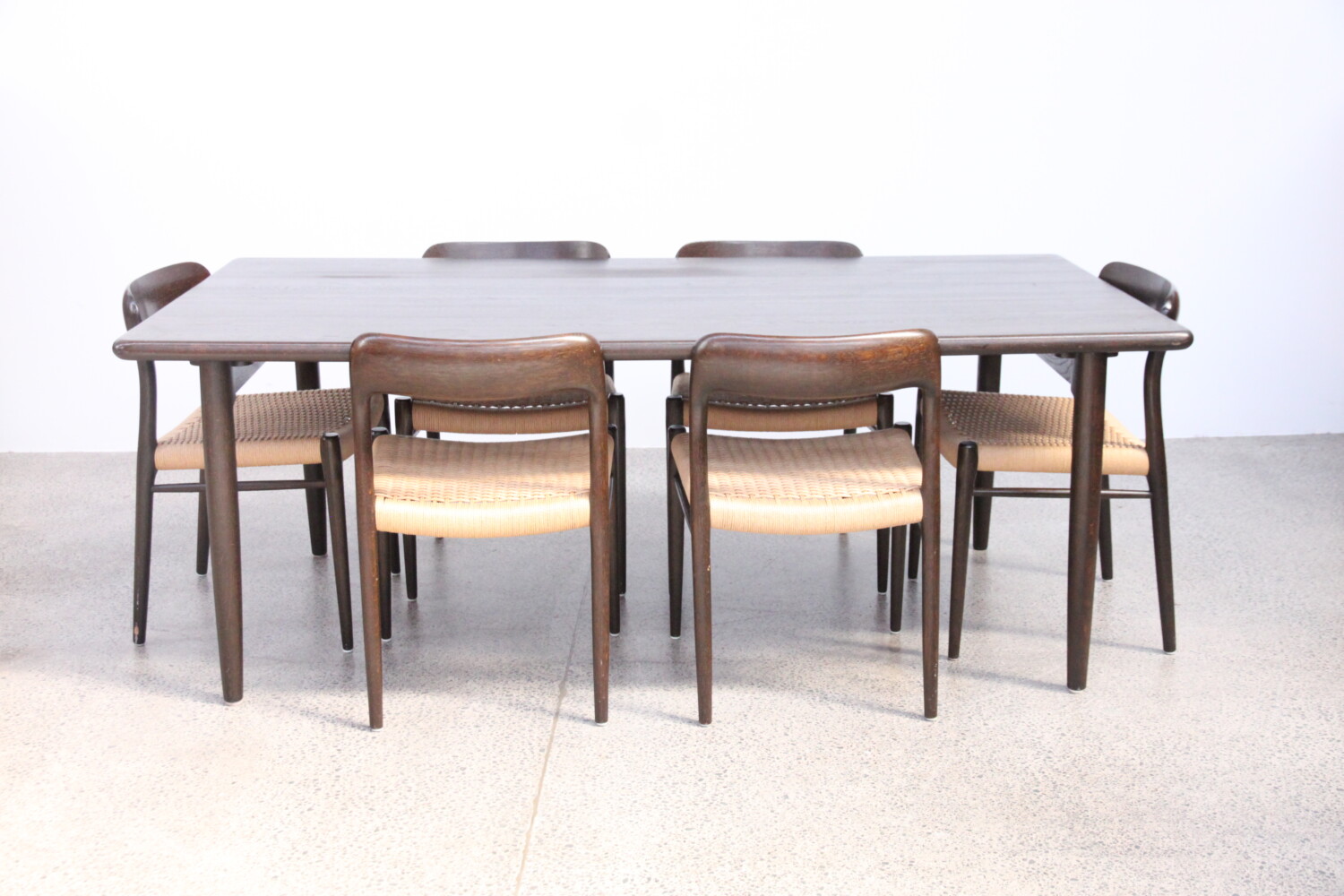 Oak  & Papercord Dining Suite by Niels Moller